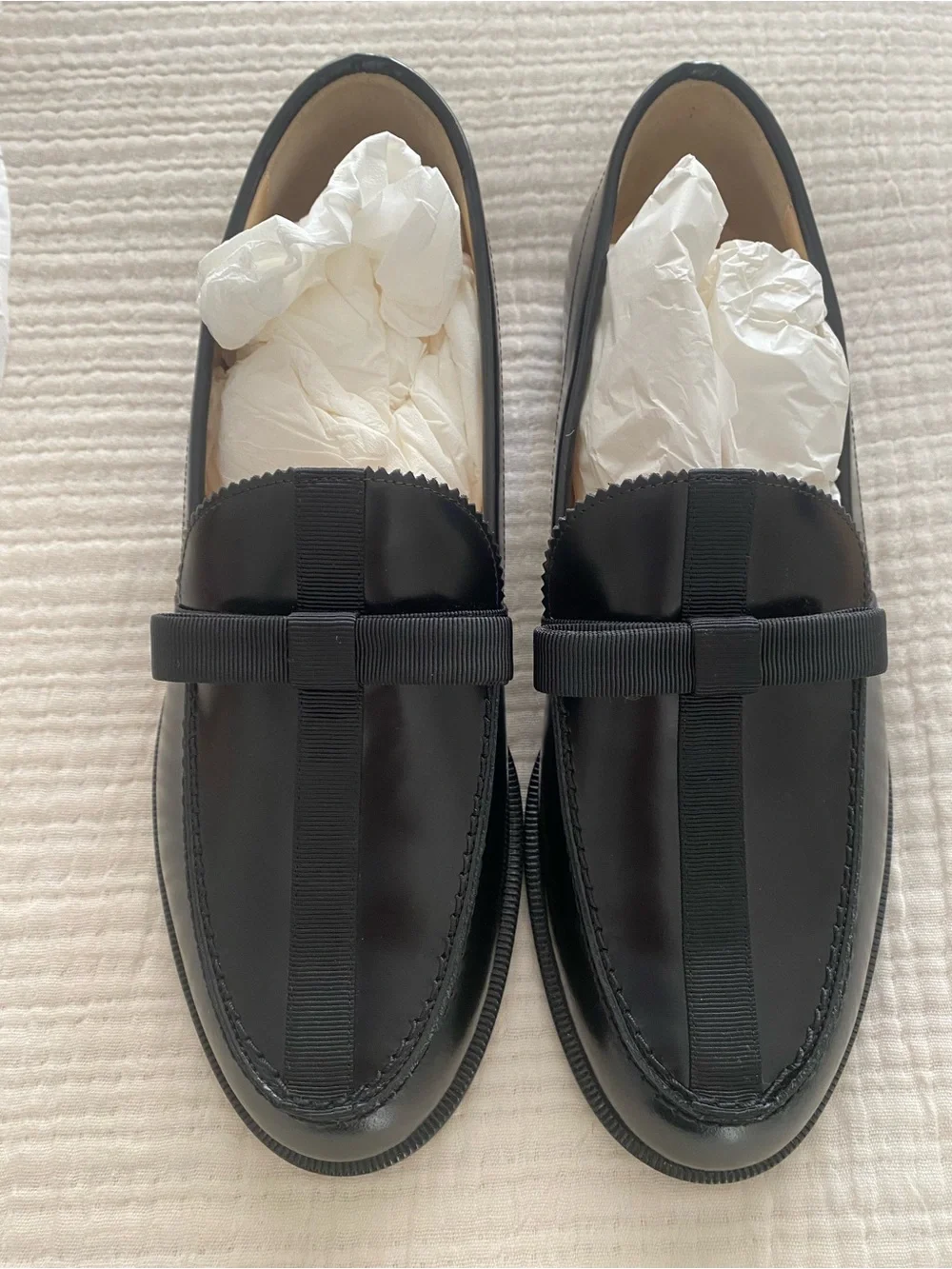 NIB Christian Louboutin Regalito Donna Flat Calf Abrasivato/GG loafer blk 38.5.